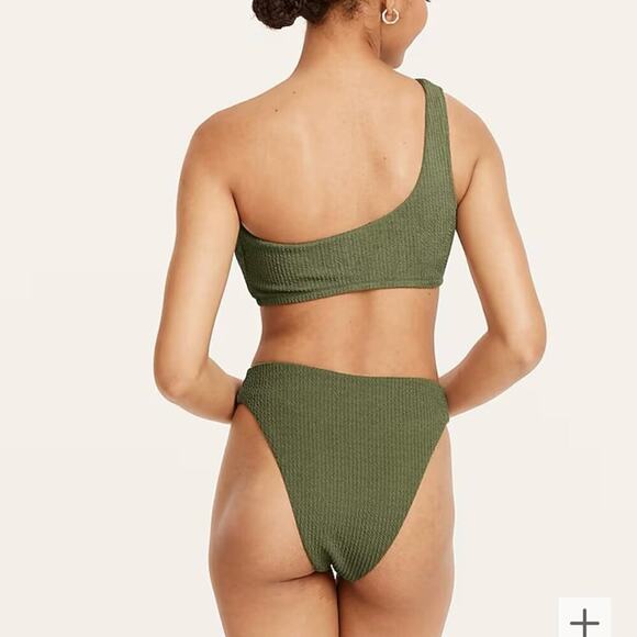 NEW J. Crew Textured Curved-waist Cheeky Bikini Bottom Blue Women’s XS BC050 $59 - Picture 10 of 10